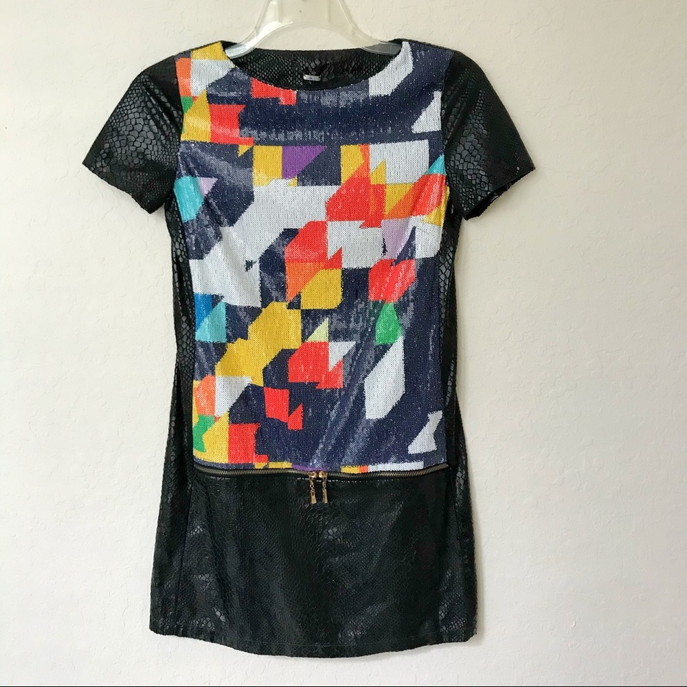 NWOT Custo Barcelona - Sequin and Faux Dress